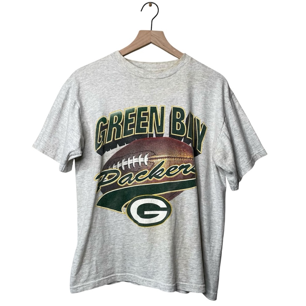 90s Vintage Green Bay Packers T Shirt Heather Gray Graphic Tee